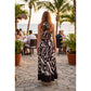 Zebra Print Halter Crop Top & Maxi Skirt Set