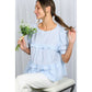 Ruffle Cotton Striped Blouse