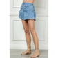 Denim Shorts with Front Buttons