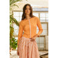 Trim Button-Down Ribbed Top