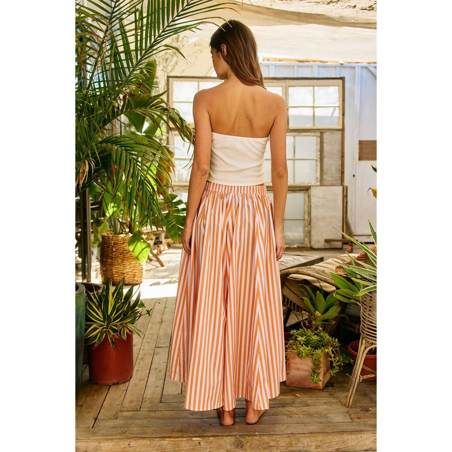 Striped Gaucho Pants