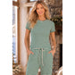 Rib Stripe Matching Pants Set