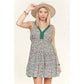 FLORAL V-NECK MINI DRESS