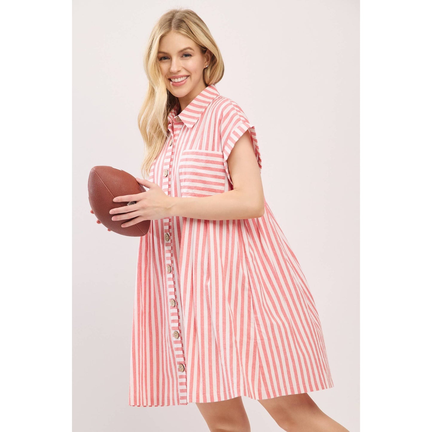 COTTON STRIPED TUNIC DRESS