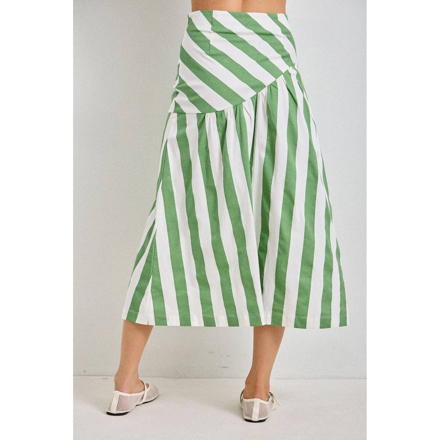 PLUS STRIPED MIDI SKIRT