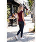 Stretch Cap Sleeve Peplum Top