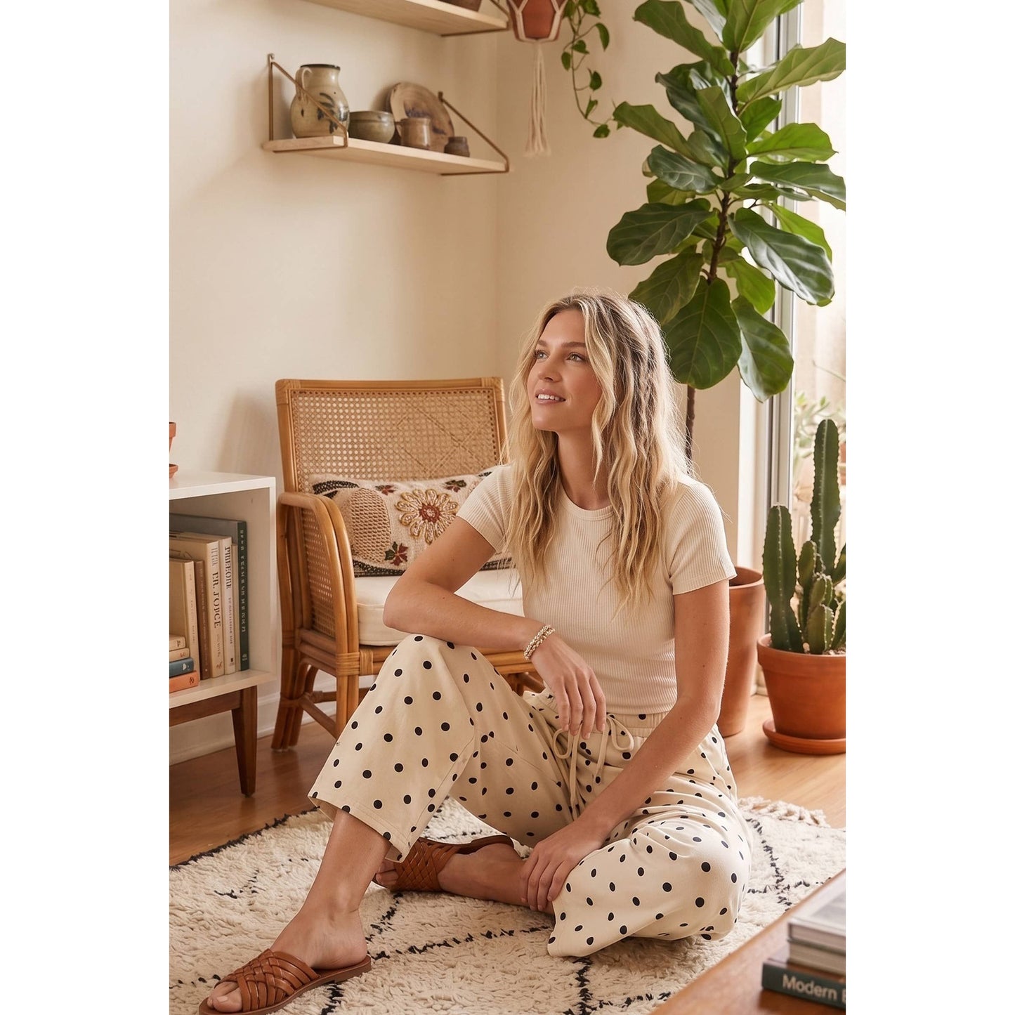 Polka Dot Scuba Barrel Pants