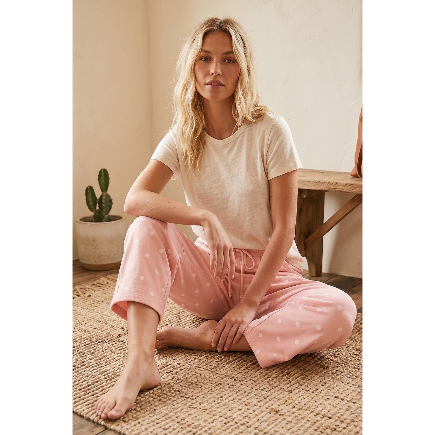 Polka Dot Scuba Barrel Pants