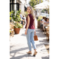 Stretch Cap Sleeve Peplum Top