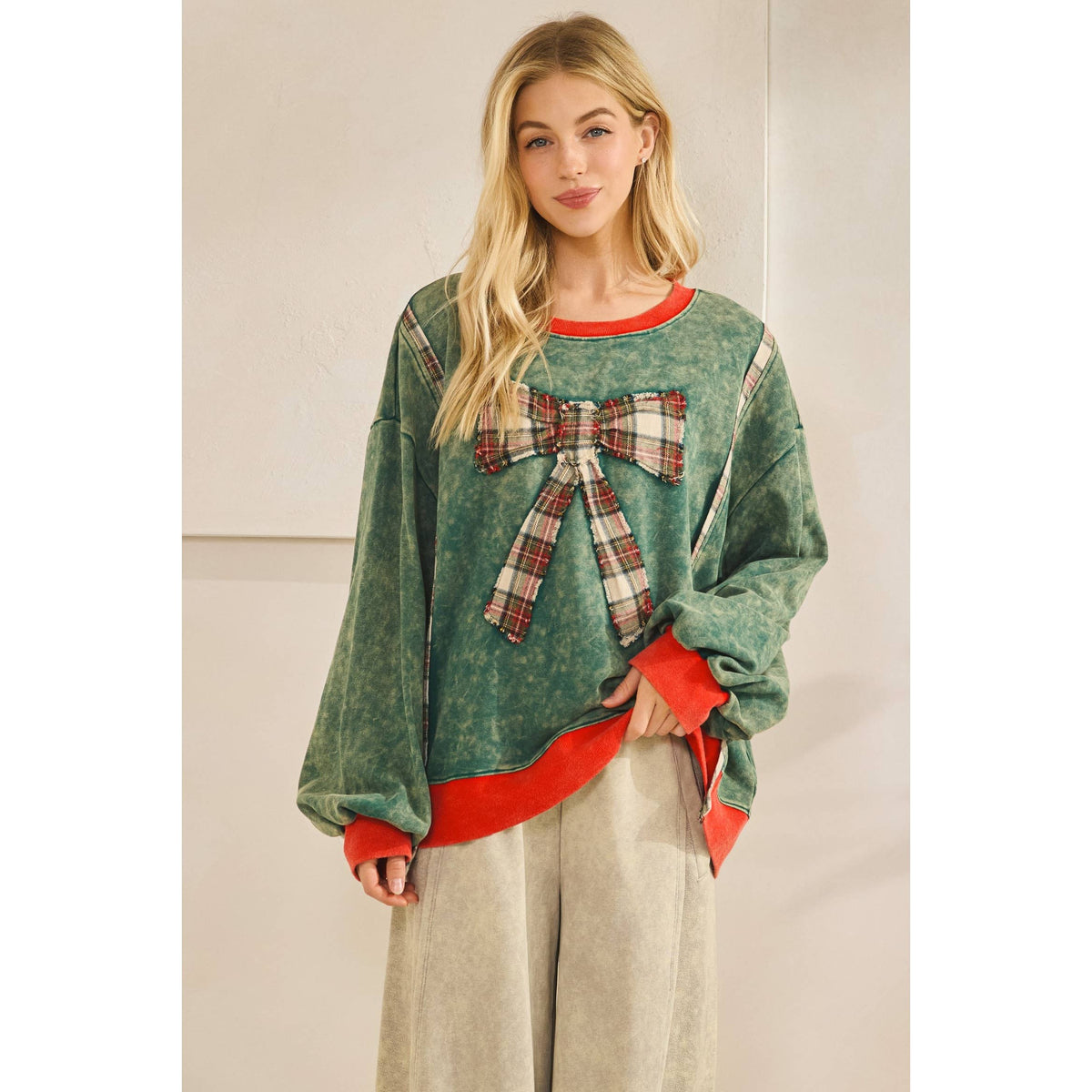 THE MERRY MINERAL-WASH BOW PULLOVER