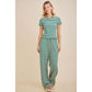 Rib Stripe Matching Pants Set