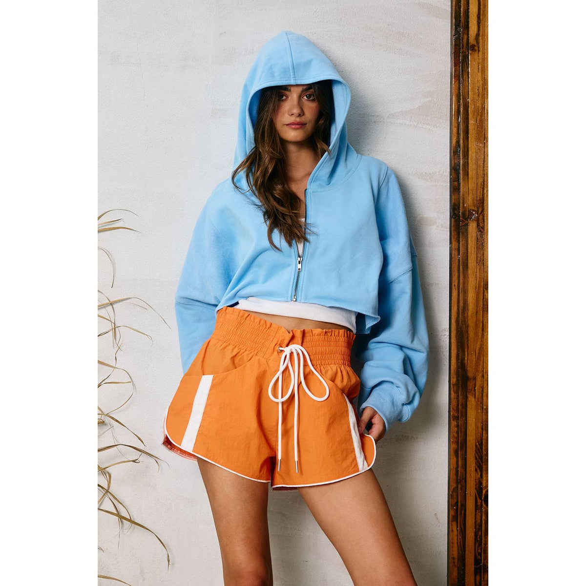 Windbreaker Shorts With Contrast Stripe