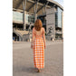 Orange Gingham Maxi Dress