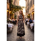 Zebra Print Halter Crop Top & Maxi Skirt Set
