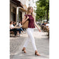 Stretch Cap Sleeve Peplum Top