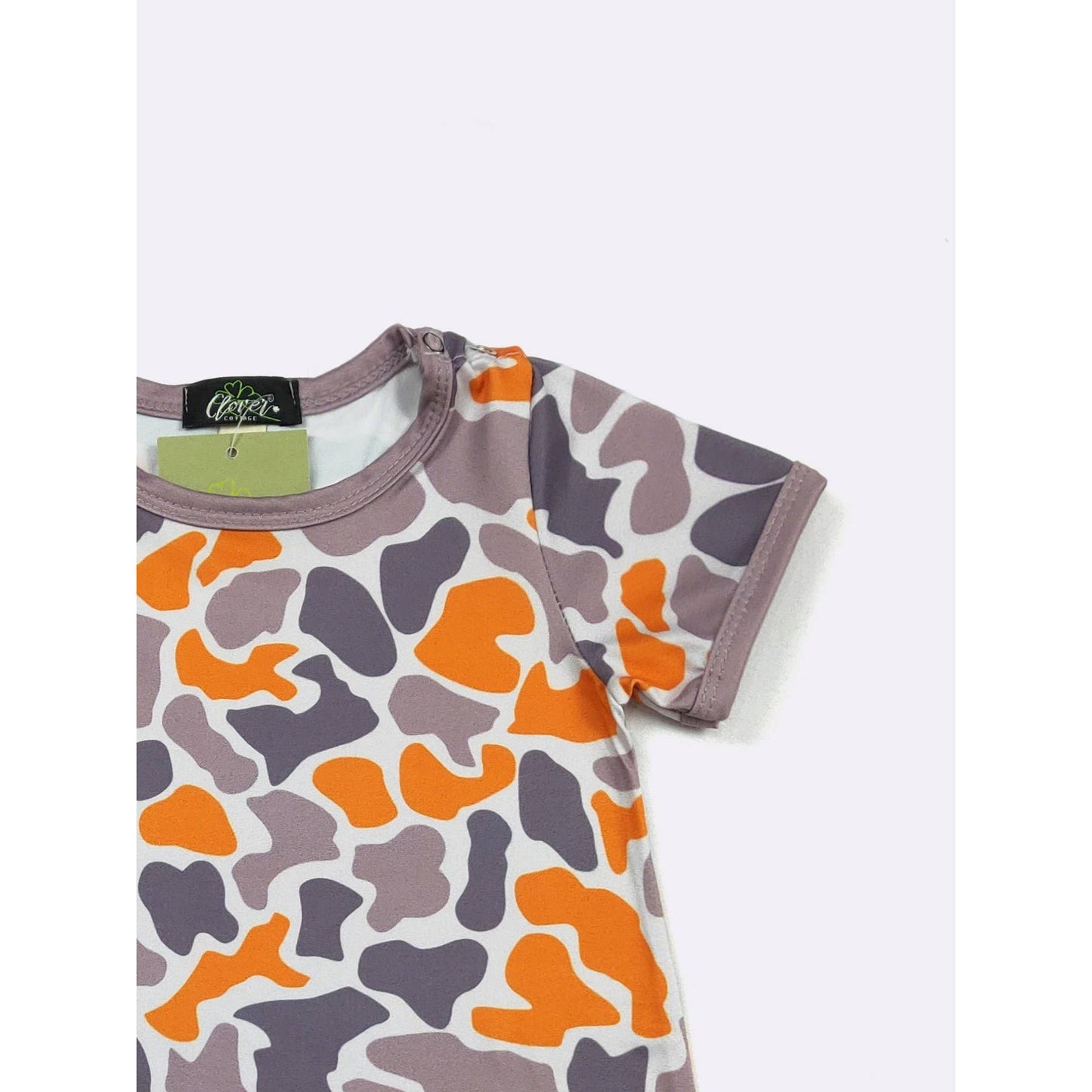 Orange Camo Boy Romper