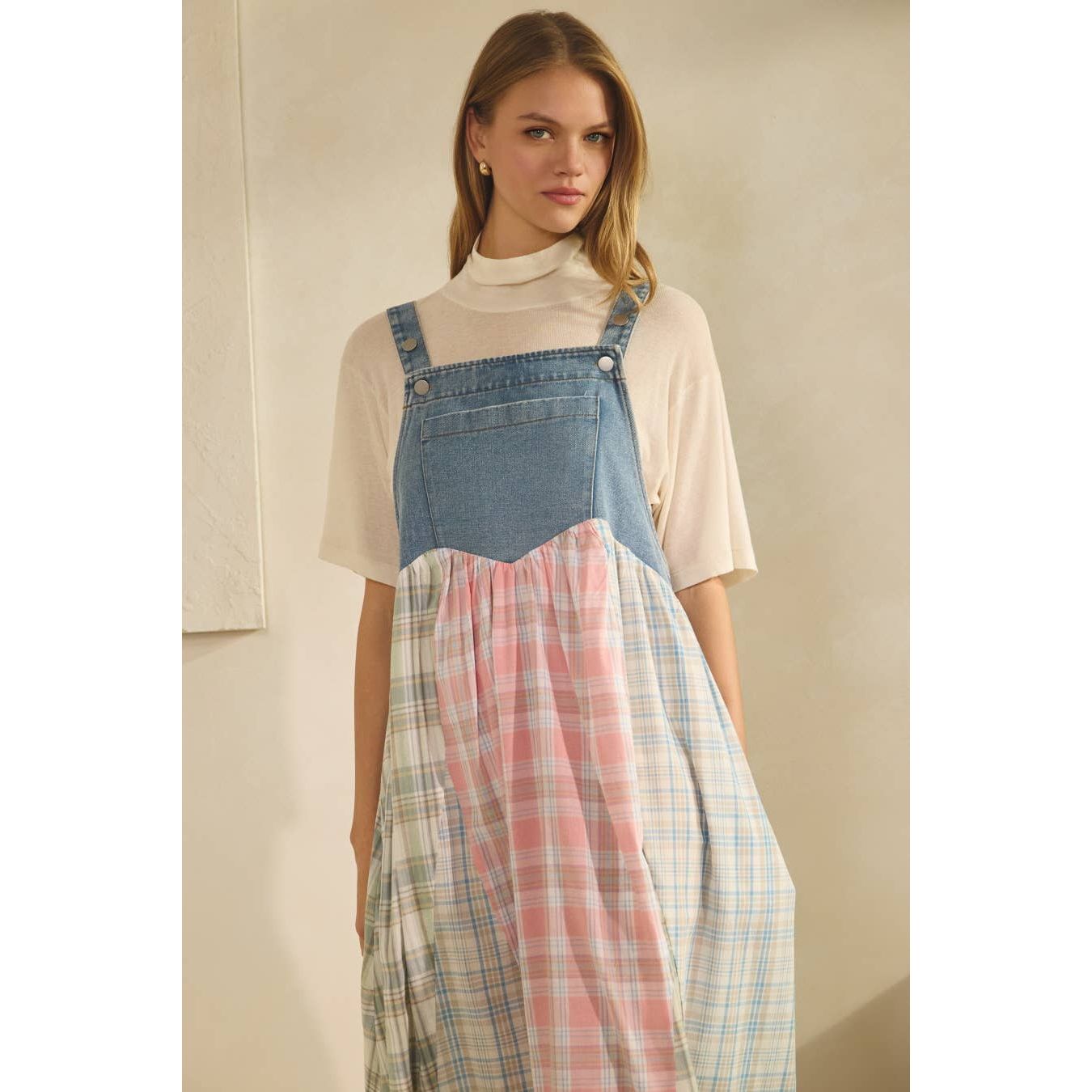 Patchwork Pinafore Dress