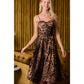 Bustier Leopard Midi Dress With Rhinestone