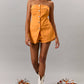 STRAPLESS ORANGE ROMPER
