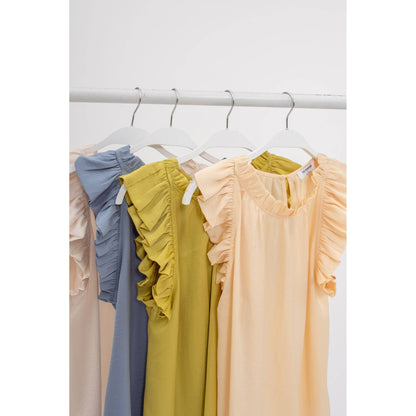 RUFFLE TRIM BLOUSE