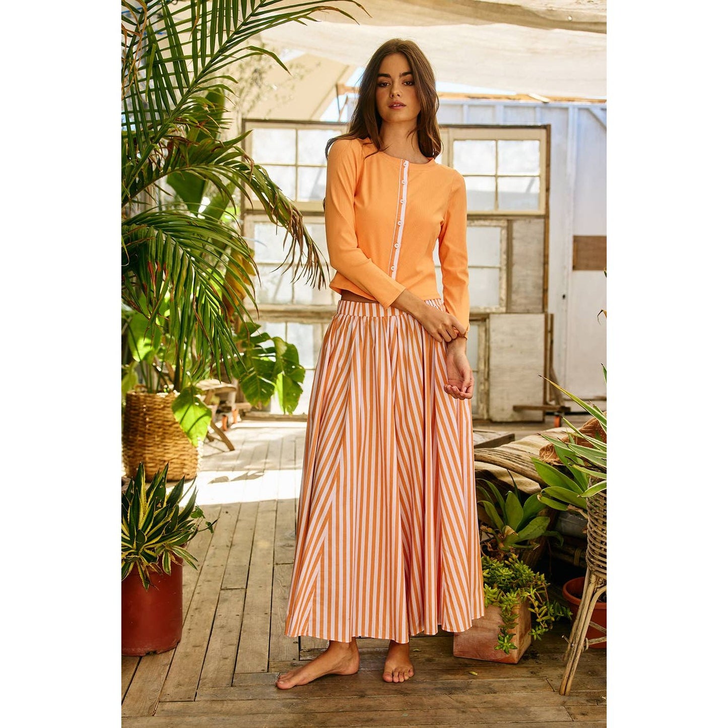 Striped Gaucho Pants