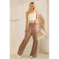 WASHED TIERED WIDE-LEG DRAWSTRING PANTS