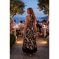 Zebra Print Halter Crop Top & Maxi Skirt Set