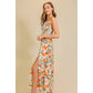 Strapless Citrus Print Maxi