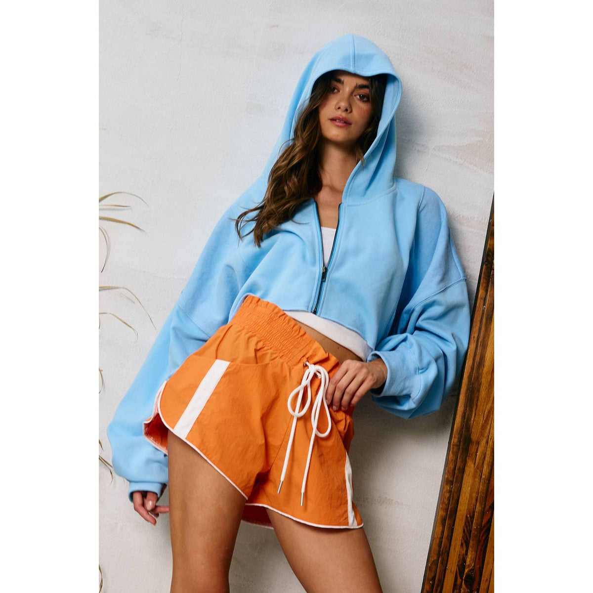 Windbreaker Shorts With Contrast Stripe