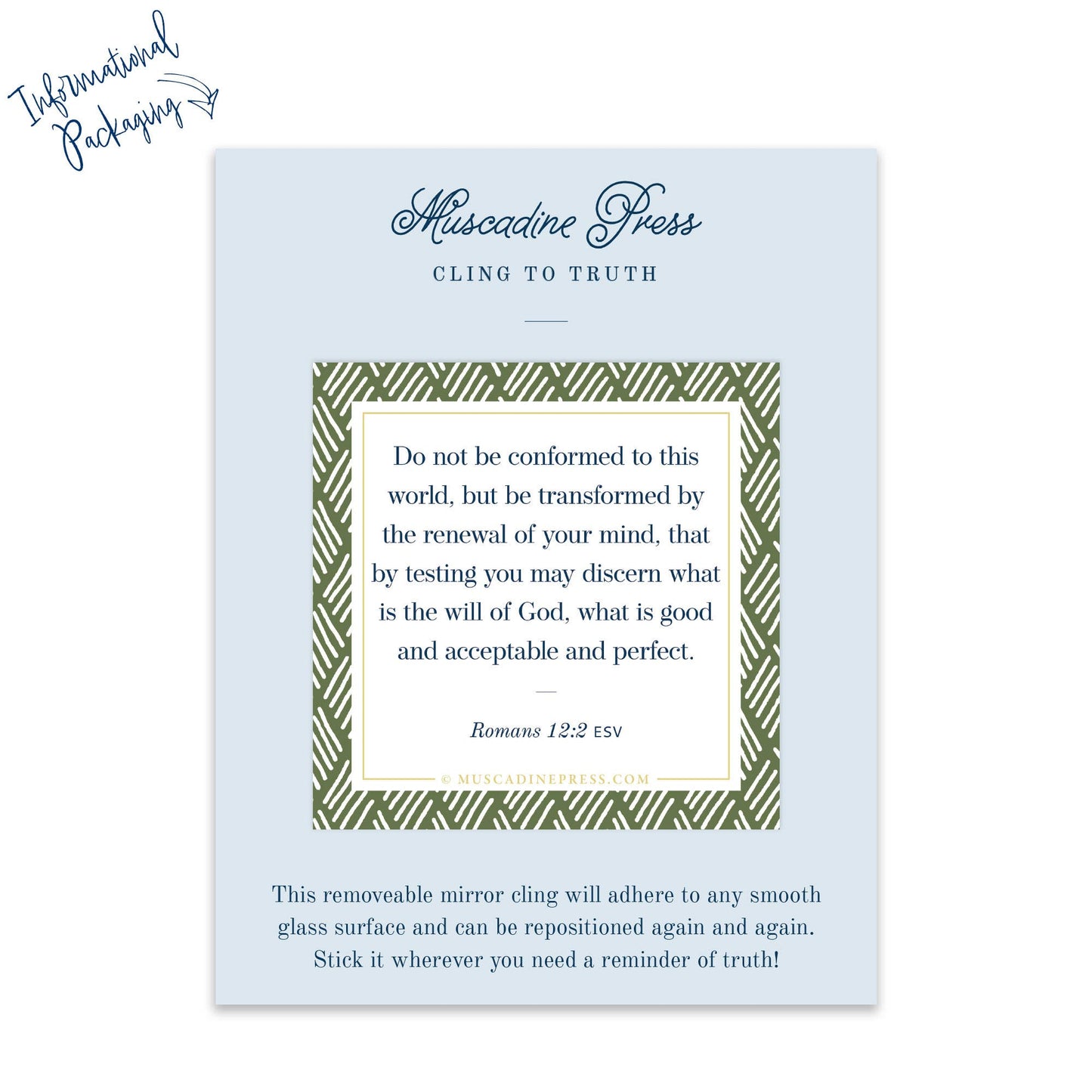 Scripture Static Cling, Be Transformed