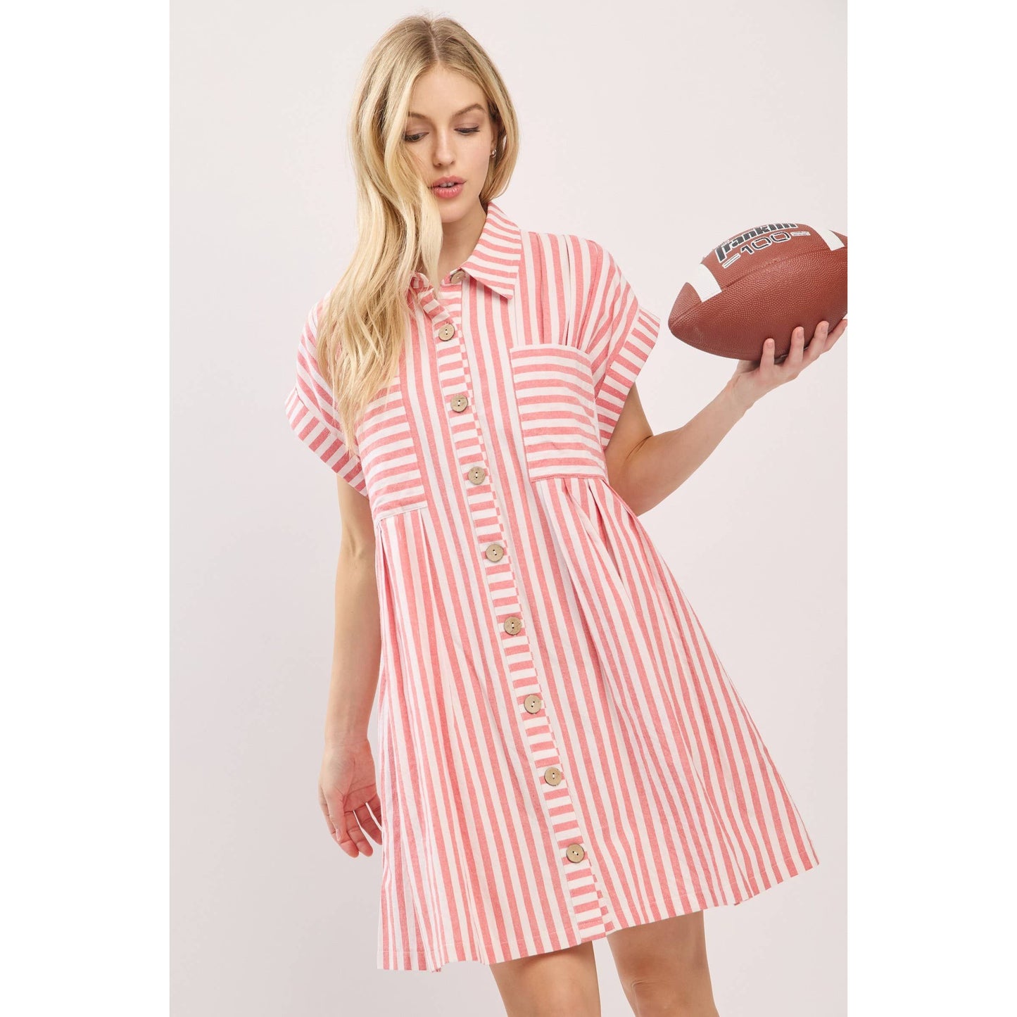 COTTON STRIPED TUNIC DRESS