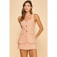 Round Neckline sleeveless Romper