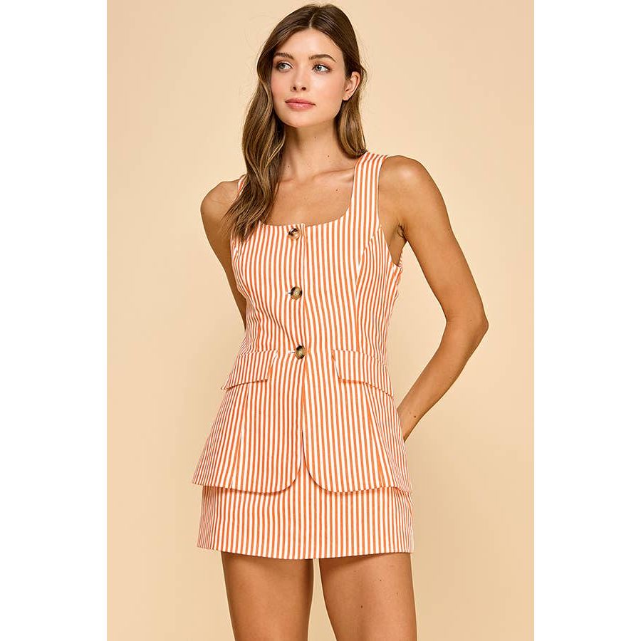 Round Neckline sleeveless Romper