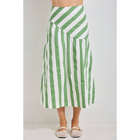 PLUS STRIPED MIDI SKIRT