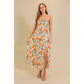 Strapless Citrus Print Maxi