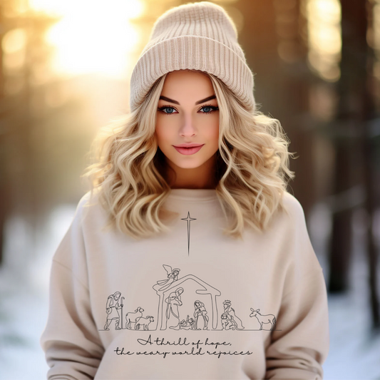 A thrill of hope tan crewneck 