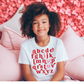 {Adult/kids} Red ABCD I Love You Valentine Graphic Tee