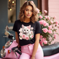 Coquette Kitty and Roses Tee