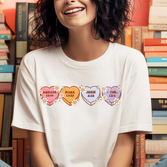 Valentine hearts faith tee ivory