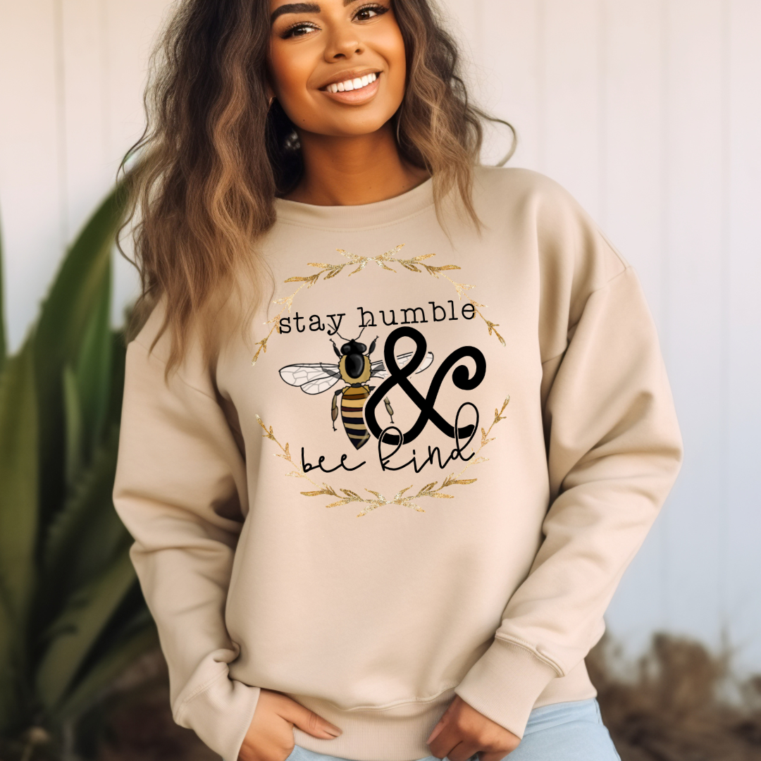 stay humble and bee kind crewneck