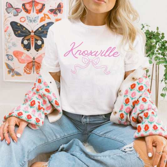 Pink Coquette Girly Bow City Knoxville TN Tshirt 