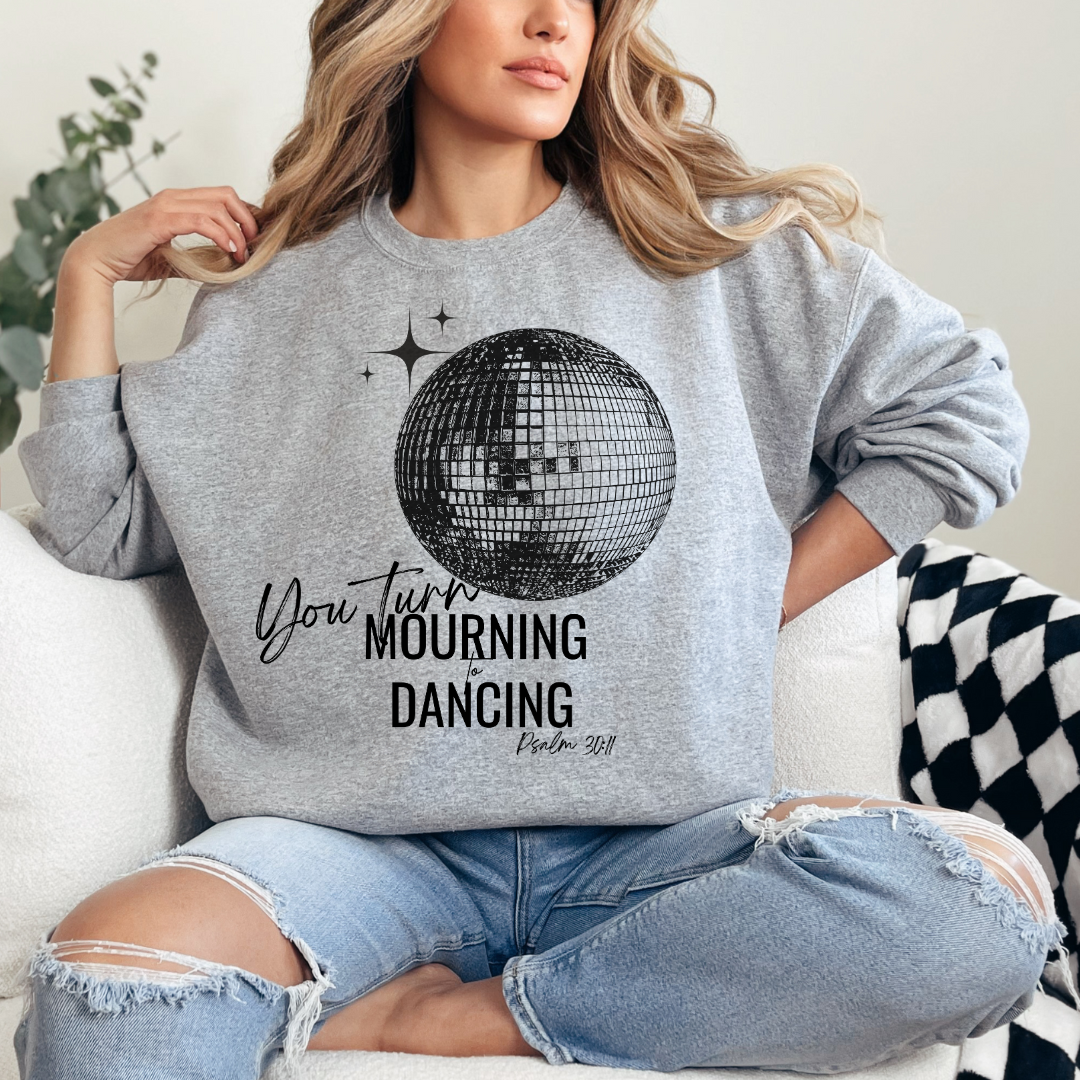 Mourning Into Dancing Disco Ball Faith Tee