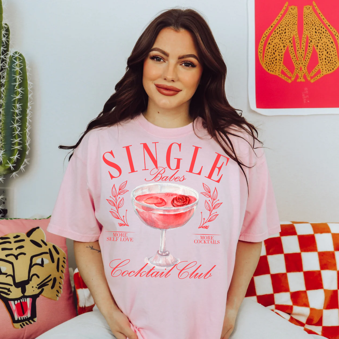 single babes cocktail club pink tee