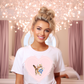 Cute Coquette Pink Heart Kitty Tee