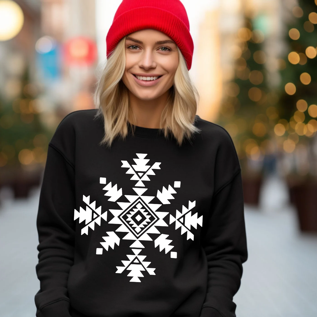 Aztec Winter Snowflake Crewneck