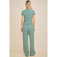 Rib Stripe Matching Pants Set