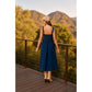 CORSET SEAM DETAIL DENIM MIDI DRESS