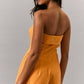 STRAPLESS ORANGE ROMPER