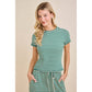 Rib Stripe Matching Pants Set