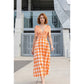 Orange Gingham Maxi Dress